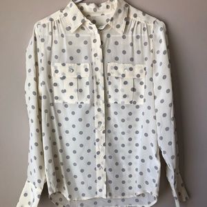 J. Crew Polka Dot Button-down Blouse